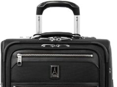 Travelpro Platinum Elite Softside Expandable Carry on Luggage, 2 Wheel Upright Suitcase, USB Port, Men and Women, Shadow Black, Carry On 22-Inch