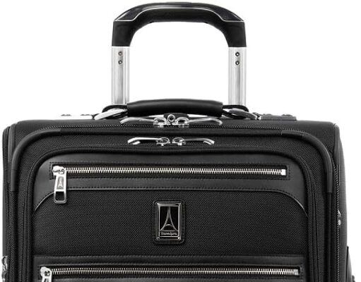 Travelpro Platinum Elite Softside Expandable Carry on Luggage, 2 Wheel Upright Suitcase, USB Port, Men and Women, Shadow Black, Carry On 22-Inch