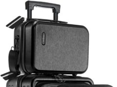 22 Inch Carry On Luggage 22x14x9 Airline Approved, Carry On Suitcase with Wheels, Hard-shell Carry-on Luggage, Durable Luggage Carry On, Jet Black Small Suitcase with Cosmetic Carry On Bag