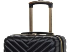 Kenneth Cole REACTION Madison Square Lightweight Hardside Chevron Expandable Spinner Luggage, Black, 20-Inch Carry On