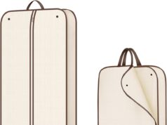 MISSLO 60″ Foldable Garment Bags for Travel for Women Dress Bags for Gowns Long Hanging Bag for Closet Storage Dress Protector Bag for Gowns, Suits, Coats, Beige