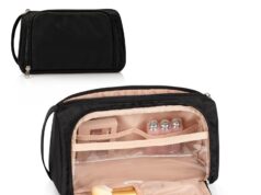 CUBETASTIC Small Makeup Bag, Makeup Pouch, Travel Cosmetic Organizer for Women and Girls (Oxford Cloth, Black)