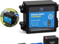 MICTUNING Trailer Brakes Breakaway Kit with Charger, LED Indicator, Switch with 12V 5AH Built-in Battery for RV Towing Trailer Caravan