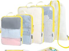 Lightweight Compression Packing Cubes for Suitcases, Compressible Expandable Travel Packing Organizer with Clear Toiletries and Backpack Bag, Travel Essentials for Carry on Luggage 7 Set