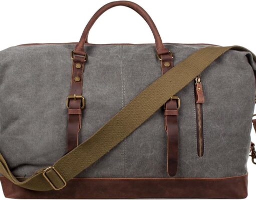 S-ZONE Duffle Bag for Travel Canvas Duffel Bag Carry on Weekender Bag for Men