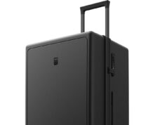 LEVEL8 Trunk Luggage, Large Suitcase 28 Inch Luggage with Spinner Wheels, Luminous Textured 28 Inch Checked Large Luggage, Lightweight Hard Case with Tsa Lock, 28 Inch, Black