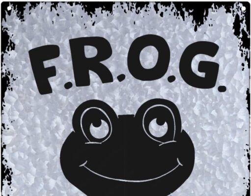 F.R.O.G Gifts Fully Rely On God Galvanized Metal Signs Farmhouse Decor For Classroom, white