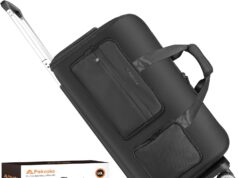 Rolling Garment Bags for Travel, Convertible Weekender Bags With Wheels, Waterproof Garment Duffel Bag with Shoe Compartment and Back Strap