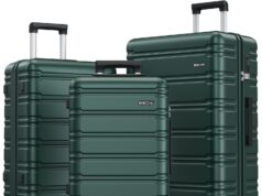 BEOW Luggage Sets 3 Piece Hardside Expandable Suitcase Set with Spinner Wheels Durable Lightweight Luggage with TSA Lock (ArmyGreen, 20in/24in/28in)