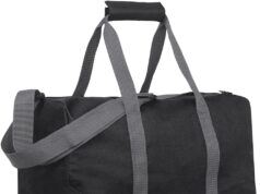 30 Liter, 17 Inch Canvas Duffle Bags for Men and Women – Travel Weekender Overnight Carry-On Shoulder Duffel Tote Bags (Black)