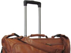 Rolling Leather Garment Bag (Brown) (#2482-2)