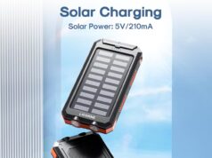 Solar Charger Power Bank Fast Charging – 30000mAh Portable Solar Phone Battery Panel Charger, QC3.0 Dual USB Port Battery Pack Charger for All Cell Phones & Electronic Devices (Orange)