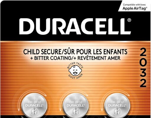 Duracell 2032 Lithium Battery. 9 Count Pack. Child Safety Features. Compatible with Apple AirTag, Key Fob, and Other Devices. CR2032 Lithium 3V Cell. 2032 Battery, Lithium Coin Battery