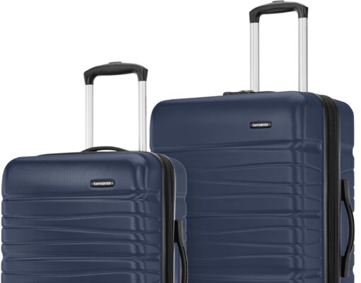 Samsonite Evolve SE Hardside Expandable Luggage with Spinners, Classic Navy, 2PC SET (Carry-on/Medium)