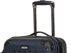 Kenneth Cole REACTION Renegade Luggage Expandable 8-Wheel Spinner Lightweight Hardside Suitcase, Navy Blue, 20-Inch Carry On
