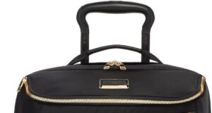 TUMI – Voyageur Leger International Carry-On – Travel Luggage for Men & Women – Roller Suitcase with USB-C Charging Port – Black & Gold
