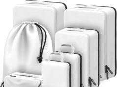 8 Set/4 Set Deluxe Compression Packing Cubes Travel – Maximize Space In Luggage With Patented HybridMax Double Capacity Design, Luxury Compressible Packing Cubes For Travel, Large, Small, & Medium