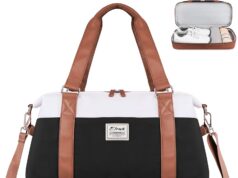 Travel Duffel Bag, ETRONIK Gym Bag for Women with Shoes Compartment & Wet Pocket, Carry On Weekender Bag with Toiletry Bag, Overnight Bag for Hospital, Yoga, Sports (Brown)