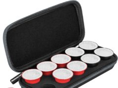 ROMAUNT Travel Carrying Case Compatible with Nespresso OrignalLine Capsules, Accessory for Portable Espresso Maker Protective Coffee Pods Holder with Foam PU Material Hold 10 Pods(black)