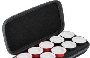 ROMAUNT Travel Carrying Case Compatible with Nespresso OrignalLine Capsules, Accessory for Portable Espresso Maker Protective Coffee Pods Holder with Foam PU Material Hold 10 Pods(black)