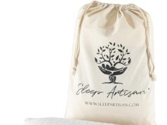 Natural Latex & Down Alternative Travel Pillow – Organic Luxury Travel Neck Pillow for Airplane, Camping and Car, Hypoallergenic Adjustable Neck Support Travel Pillow, Handmade in USA