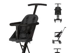 Lightweight and Compact Coast Rider Stroller with One Hand Easy Fold, Adjustable Handles and Soft Ride Wheels, Black