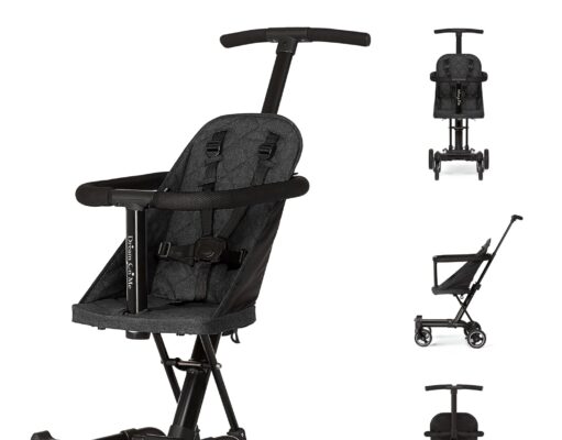 Lightweight and Compact Coast Rider Stroller with One Hand Easy Fold, Adjustable Handles and Soft Ride Wheels, Black