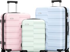 Luggage Sets 3 Piece Hardside (3-YEARS VIP SERVICE) Expandable Ultra Durable 100% PC Lightweight Carry On Family Travel Suitcase Set with TSA Lock Spinner Wheels, 3in1 Macaron Colors Set (BPG)