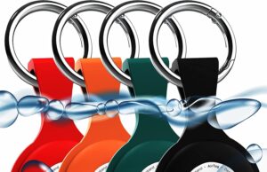 4 Pack AirTag Holder with Keychain AirTag case with Anti-Lost Keychain, Protective Air Tag, Item Finders, for for Dog, Cat, Luggage, Wallet, Backpacks