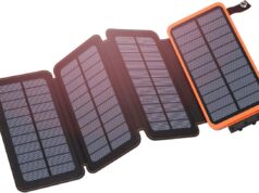 Hiluckey Solar Charger 25000mAh, Outdoor USB C Portable Power Bank with 4 Solar Panels, 3A Fast Charge External Battery Pack with 3 USB Outputs Compatible with Smartphones, Tablets, etc.