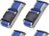 uxcell Luggage Straps Suitcase Belts with Buckle Label, 2×78 2Mx5cm Adjustable PP Travel Bag Packing Accessories, Blue Gray 4Pcs