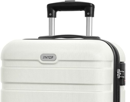 AnyZip Luggage PC ABS Hardside Lightweight Suitcase with 4 Universal Wheels TSA Lock Carry-On 20 Inch White