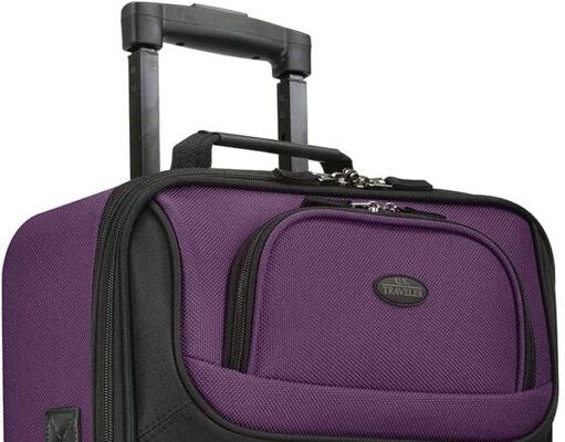 U.S. Traveler Lightweight Softside Suitcase, Rolling 20″ Carry On Luggage, Purple, Single