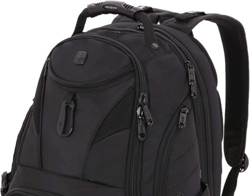SwissGear 1900 Scansmart TSA 17 Laptop Backpack, Black/Black, 19-Inch