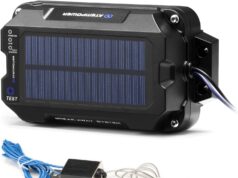 ATEM POWER Trailer Brake Controller Kit with Switch 12V 3AH LifePO4 Lithium Battery Trailer Breakaway Kit Brake Controller Bulit-in Solar Panel LED Indicator Break Away System for Trailer Caravan