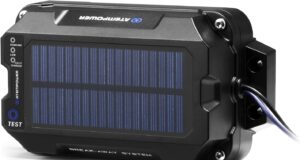 ATEM POWER Trailer Brake Controller Kit with Switch 12V 3AH LifePO4 Lithium Battery Trailer Breakaway Kit Brake Controller Bulit-in Solar Panel LED Indicator Break Away System for Trailer Caravan