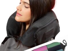 TRAVELLERO Stuffable Neck Pillow for Travel with Pocket, Secret Pillow, Fits 5 Days Essentials Neck Pillow Case, Pillow Travel Bag, Packable Pillow, Stuffable Travel Pillow, Neck Pillow Cover, Black