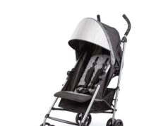 Summer Infant 3Dlite ST Convenience Stroller, Black & Gray – Lightweight Stroller with Steel Frame, Large Seat Area, Multi-Position Recline, Storage Basket – for Travel and More