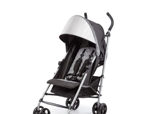 Summer Infant 3Dlite ST Convenience Stroller, Black & Gray – Lightweight Stroller with Steel Frame, Large Seat Area, Multi-Position Recline, Storage Basket – for Travel and More
