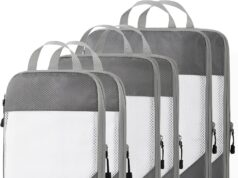 Compression Packing Cubes for Travel, Packing Cubes Compression Travel Essentials, Compressible Packing Cubes Travel Organizers for Carry-on Luggage Suitcase