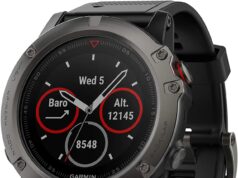 Garmin fenix 5X Sapphire GPS Watch – Slate Gray with Black Band (Renewed)