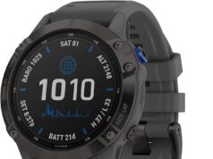 Garmin Fenix 6 Pro Solar (GPS,1.4 inches) Solar-Powered Multisport, Advanced Training Features and Data, Black with Slate Gray Band (Renewed)