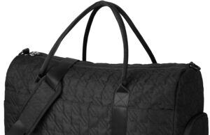 BAGSMART Travel Duffle Bag 50L Large Carry On Bag Weekender Overnight Bag for Men Women with Shoes Compartment, Black