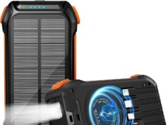 WONGKUO 49800mAh Solar Charger Power Bank – 15W QC3.1 Fast Charging Portable Phone Charger with Waterproof, USB-C in/Output – Wireless Solar Charger Built-in 4 Cables, Flashlight All Devices