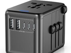 Universal Travel Adapter Offers 5.8A 3X 3.0A USB-C Ports, 2X 2.4A USB-A Ports and Multi AC Outlet, All-in-One International Power Plug Adaptor Worldwide Charger for EU US UK AU 200+ Countries