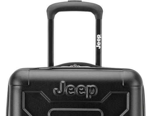 Jeep JH004C Hardside Expandable Luggage with Spinner Wheels (Black, Carry-On 20 Inch)