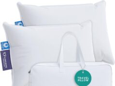 Lincove Canadian Down Feather Travel Pillow – Plush Luxury Pillows to Support Head, Neck, While Sleeping on Airplanes, Cars, Camping, Hotels & Home, 12″x16″ – 2 Pack