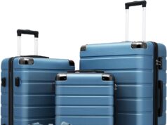 Coolife Luggage Set Suitcase 3 Piece Luggage Set Carry On Travel Luggage TSA Lock Spinner Wheels Aluminum Corner Protectors Hard Shell Lightweight Luggage Set