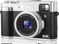 5K Digital Camera for Photography, 48MP Dual Camera Autofocus Vlogging Camera for YouTube with Viewfinder,16X Digital Zoom, Anti Shake, Compact Travel Camera with 32GB SD Card 2 Batteries