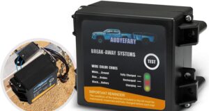Trailer Brakeaway Kit, CINVEI Trailer Brakes Breakaway Kit with Charger, LED Indicator, Switch, 12V 5AH Battery for Trailer Caravan, Waterproof Enclosure